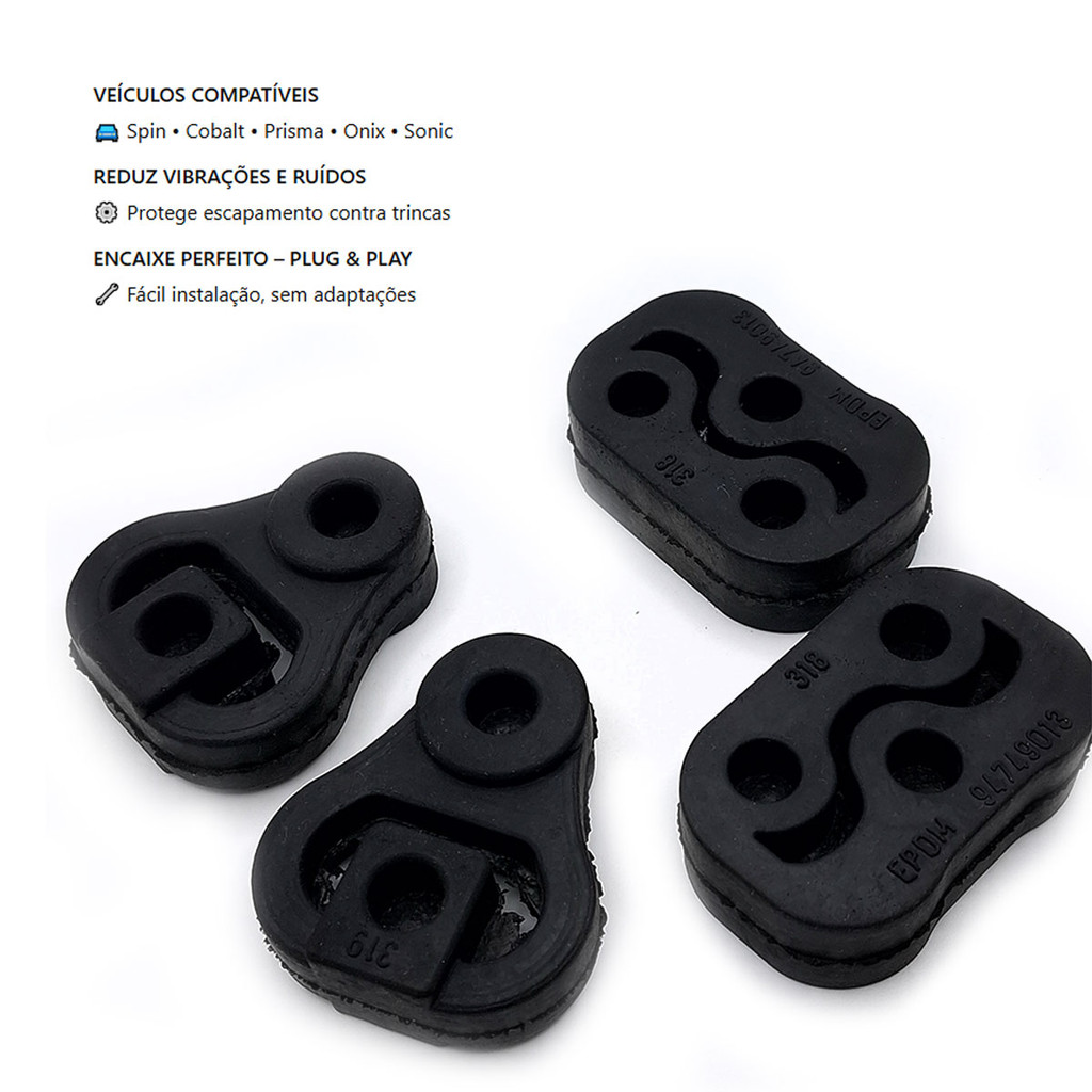 4x Coxim Escapamento Spin Cobalt Prisma Sonic 94749012/013