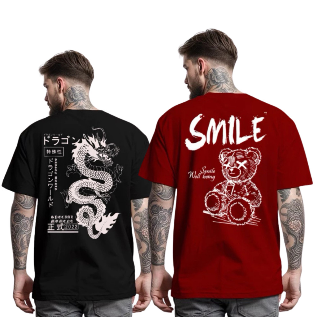 Kit 2 Camiseta Streetwear Masculina Estampada 100% Algodão (Disponível em Diversas Cores)