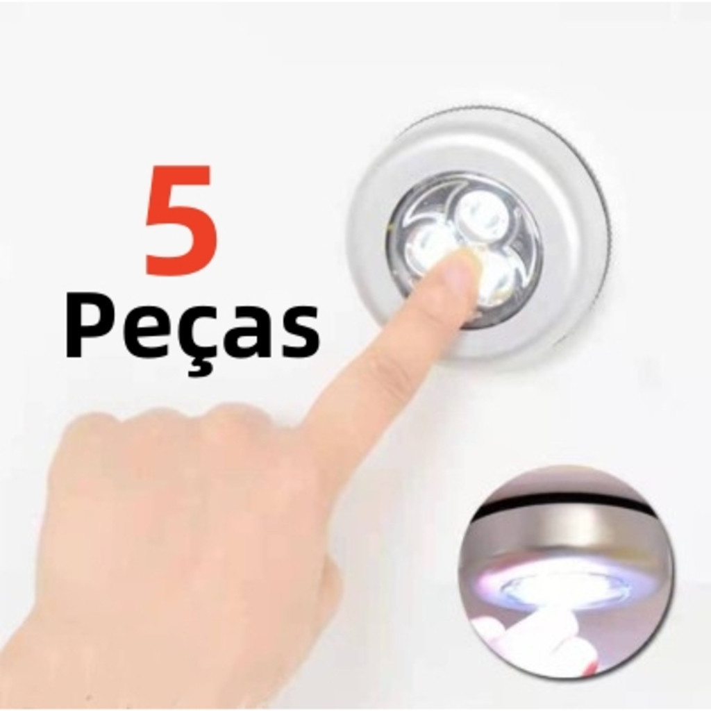 Lâmpada Led Adesiva Sem Fio Touch De Pilha De Segurança Portátil Para Armário Casa em Oferta na Shopee