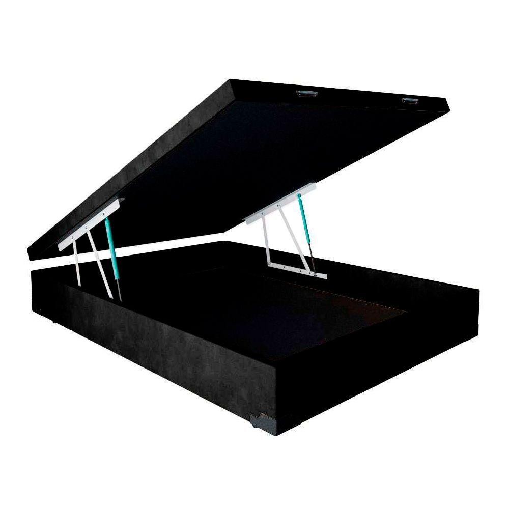 Cama Box Baú Casal Suede Preto 42x138x188 em Oferta na Shopee