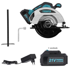 Serra Circular para Madeira 185mm com bateria de 21v 3000mah 5000rpm TSSC21V
