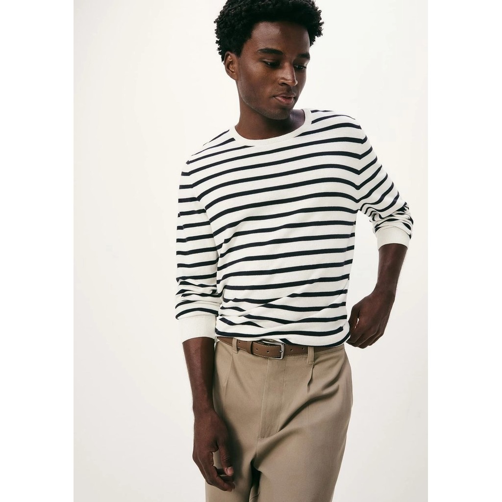 Sueter Hering Masculino Basico Listras Branco