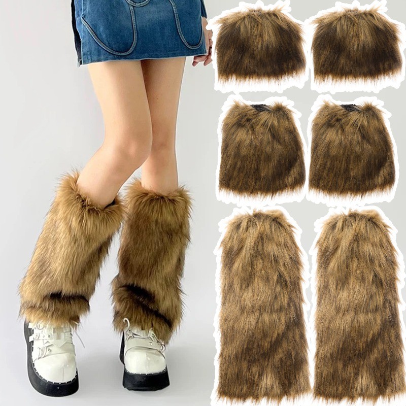 Polainas Femininas De Pele Sintética – Capa De Bota Quente Outono Inverno Para Meninas Picantes , Mulheres Estilo Japonê