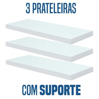 Kit 3 Prateleiras Mdf Branca de Parede 30x10 Com Suporte em Oferta na Shopee