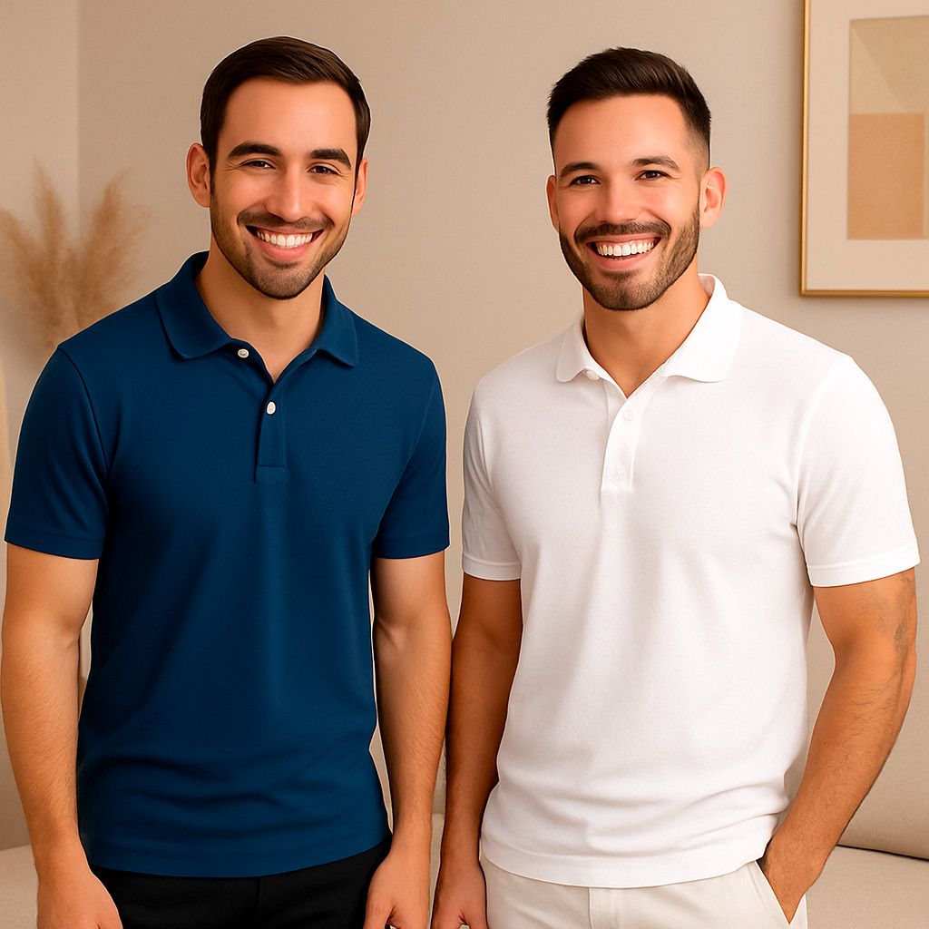 Kit 2 Camiseta Gola Polo Piquet Masculina Lisa Sem Estampa Camisa Premium 50% Algodão 50% Poliéster