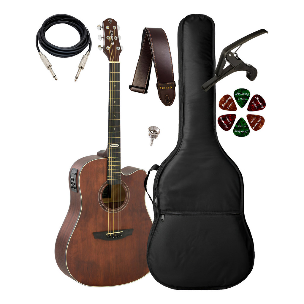 Violão Strinberg Black Sd200c Sms + Capa E Acessórios
