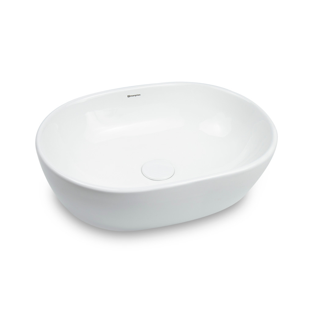 Cuba Pia Apoio Banheiro Lavabo Redonda 47,5cm Sobrepor Cerâmica Branco MP8398 Lavatório Oval Moderna em Oferta na Shopee