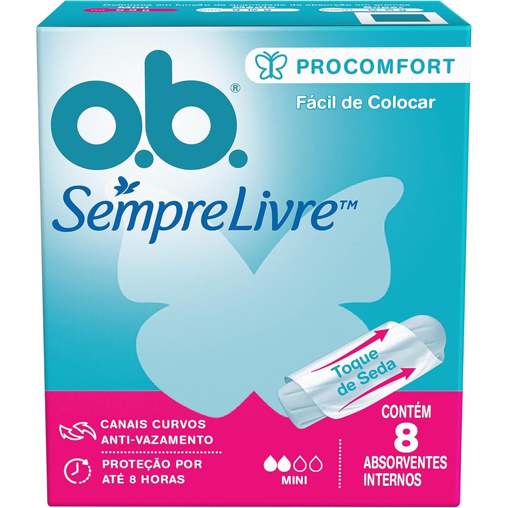 Absorvente Interno Ob Procomfort + Fácil Mini Com 8 Unidades