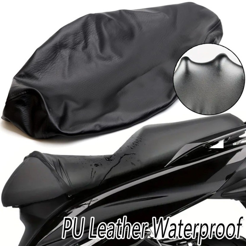 Capa De Assento De Motocicleta Durável PU Elástico Protetor Couro Universal Conjunto Completo Solar À Prova D'água