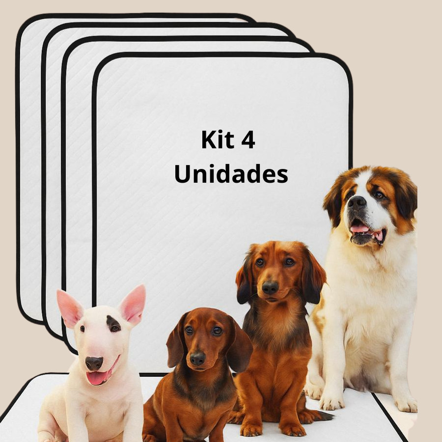 Tapetes higiênicos Kit 4 unidades para pet dog Lavável educador Anti vazamento em Oferta na Shopee