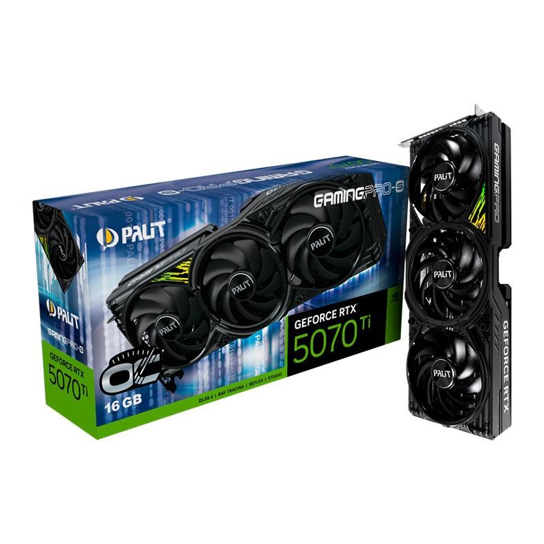 Placa de Video Palit GeForce RTX 5070 Ti Gaming Pro-S OC, 16GB, GDDR7, 256-bit, NE7507TS19T2-GB2031U