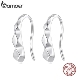 Bamoer Original 925 Brincos De Prata Esterlina Geométrica Design De Moda Joias Presente Feminino