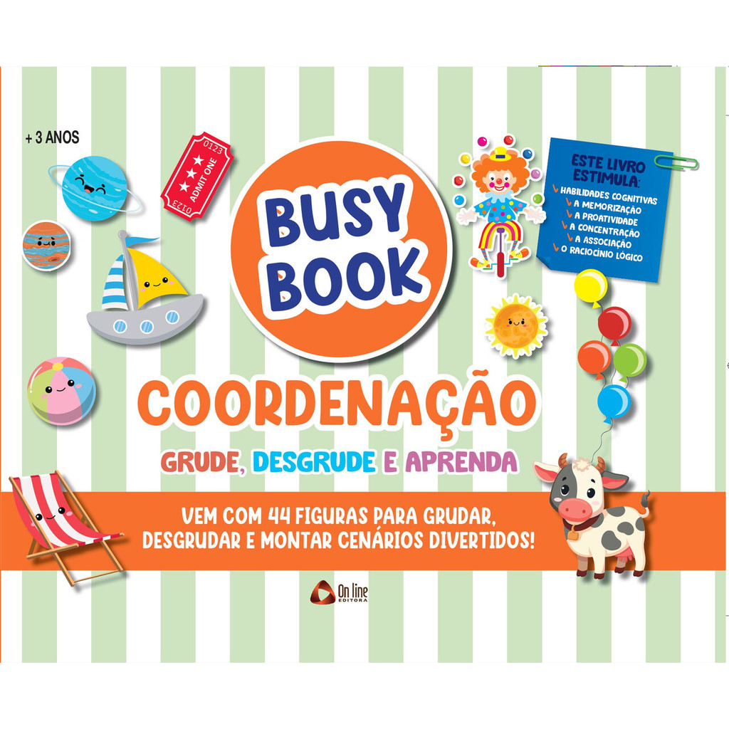 Busy Book Coordenação Grude, Desgrude e Aprenda 2 em Oferta na Shopee