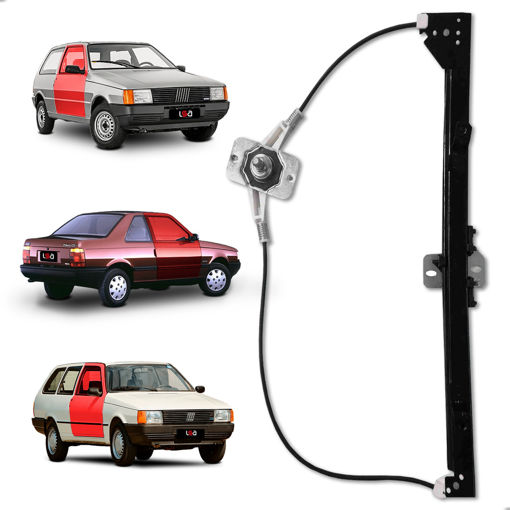 Elevador de Vidro Manual Fiat Uno Economy Prêmio Elba Direito Passageiro Modelos 1984 a 2013 Modelos 2 Portas em Oferta na Shopee