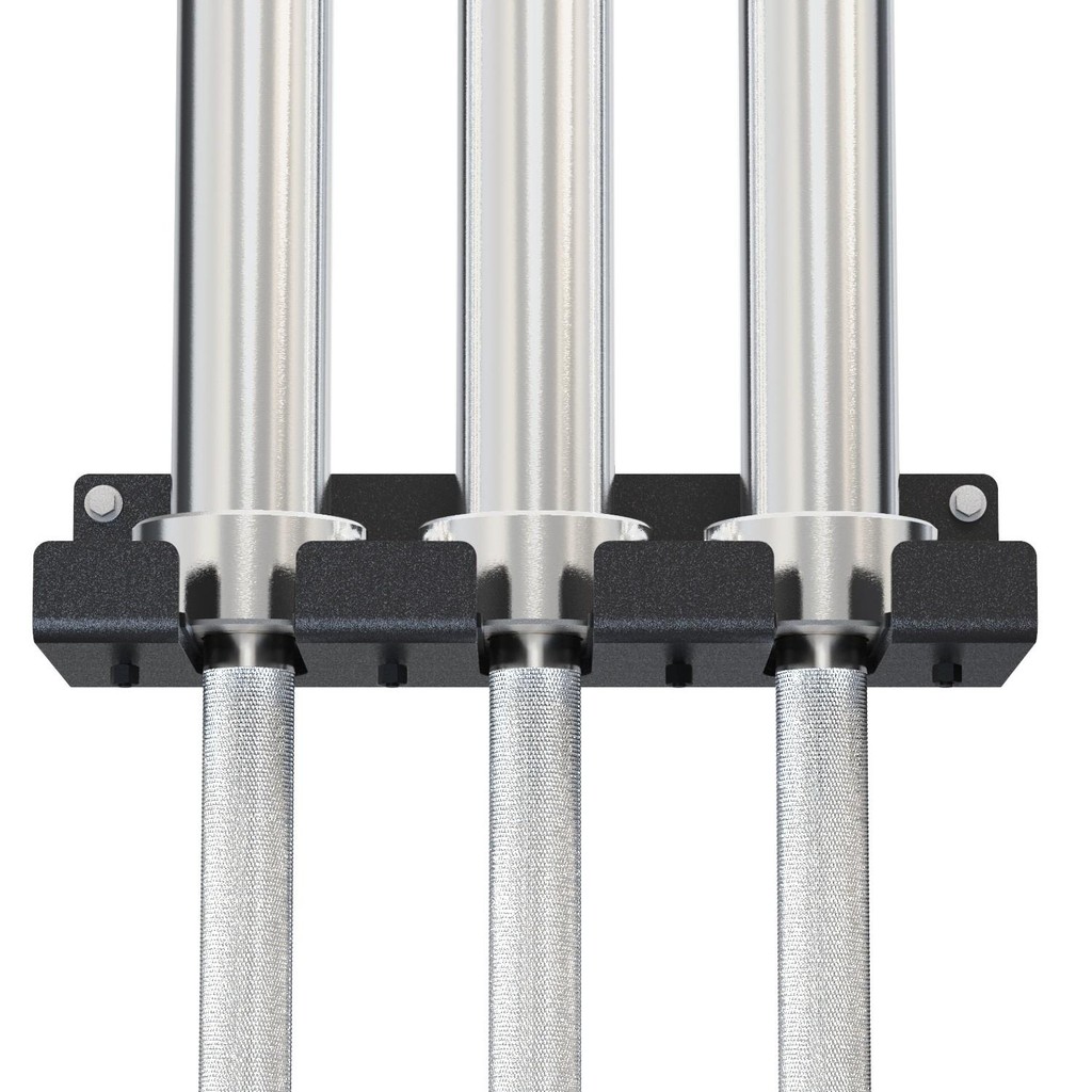 Suporte de Barra Olímpica D1Fitness Vertical 3 Barras Preto — imagem 2 de 2