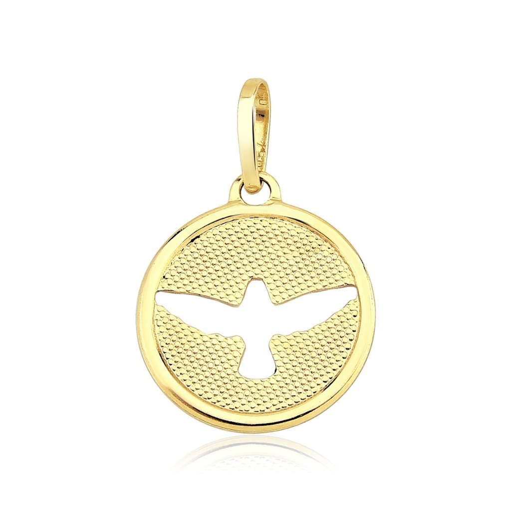 Pingente de Ouro 18k Espírito Santo Vazado em Oferta na Shopee