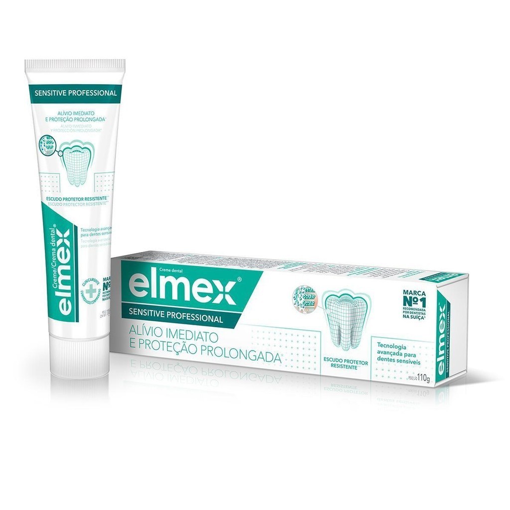 Detalhes do Kit Elmex Sensitive Enxaguante Bucal 400ml + Creme Dental 110g