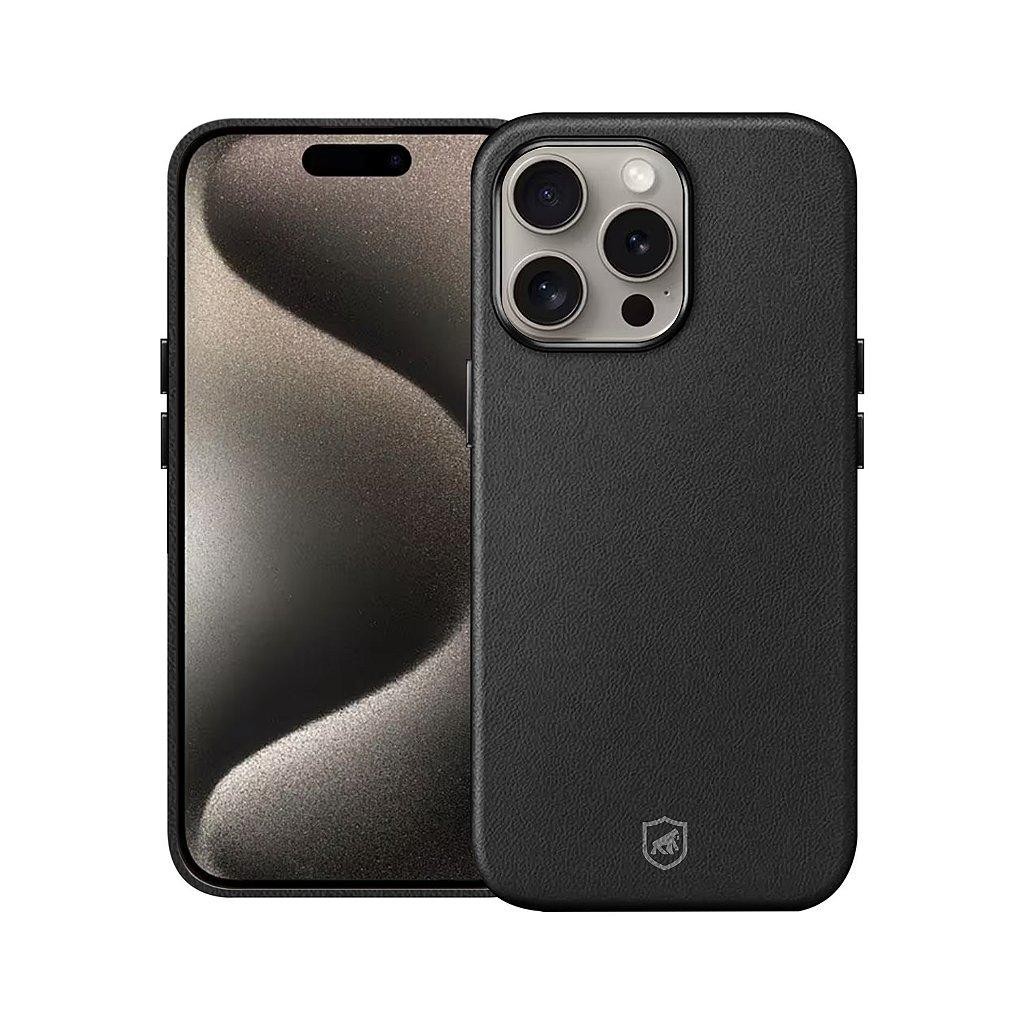Capa Case Capinha para iPhone 15 Pro Couro Dual Magsafe Proteção e Elegância - Preta - Gshield