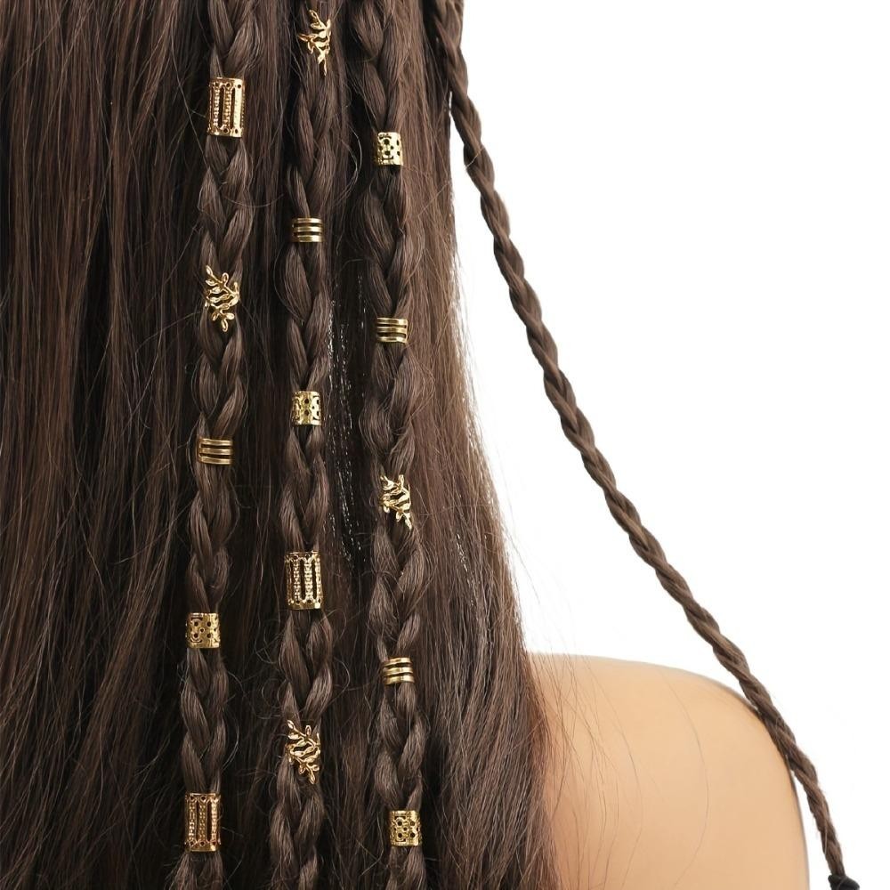 USNOWHP 40 Peças De Contas De Dreadlocks , Clipes De Punho De Metal , Conjunto De Anéis De Cabelo Mistos , Tubos De Tran