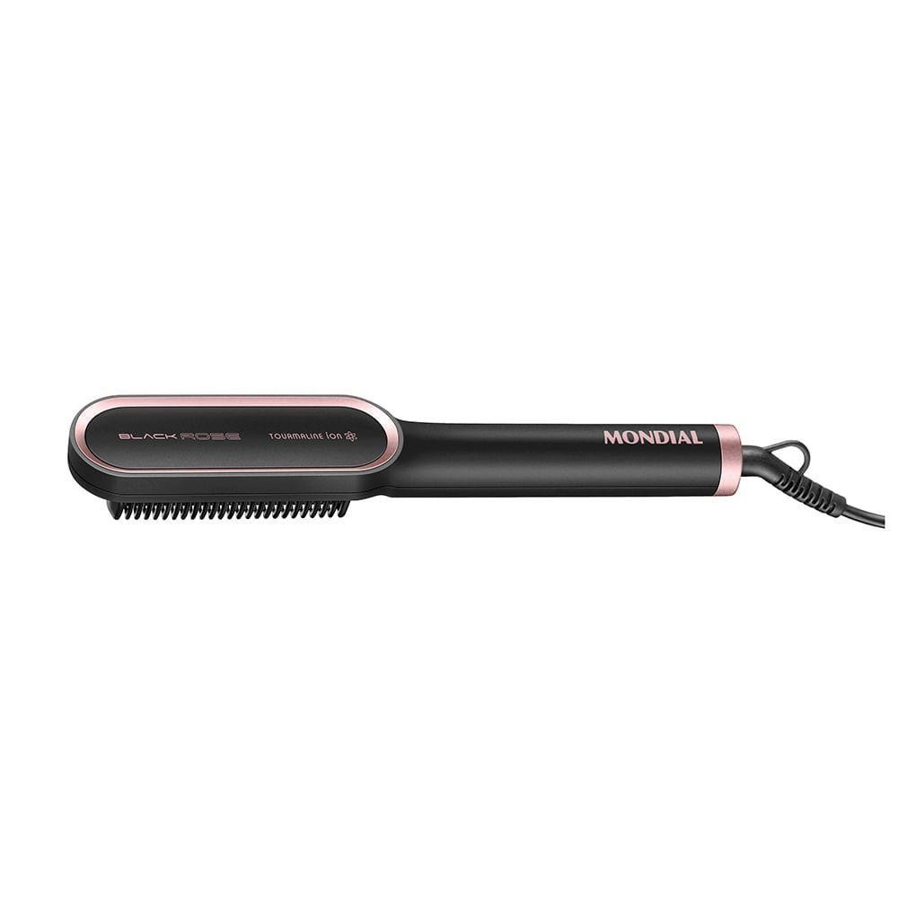 Escova Alisadora Black Rose Mondial Preto/Rose EA-07 Bivolt - Beauty