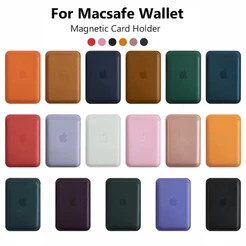 Capa De Couro Com LOGO MagSafe Para iPhone 15 14/13/12 Pro Max Porta Cartão/Carteira Magnética Compartimentos De Bolso