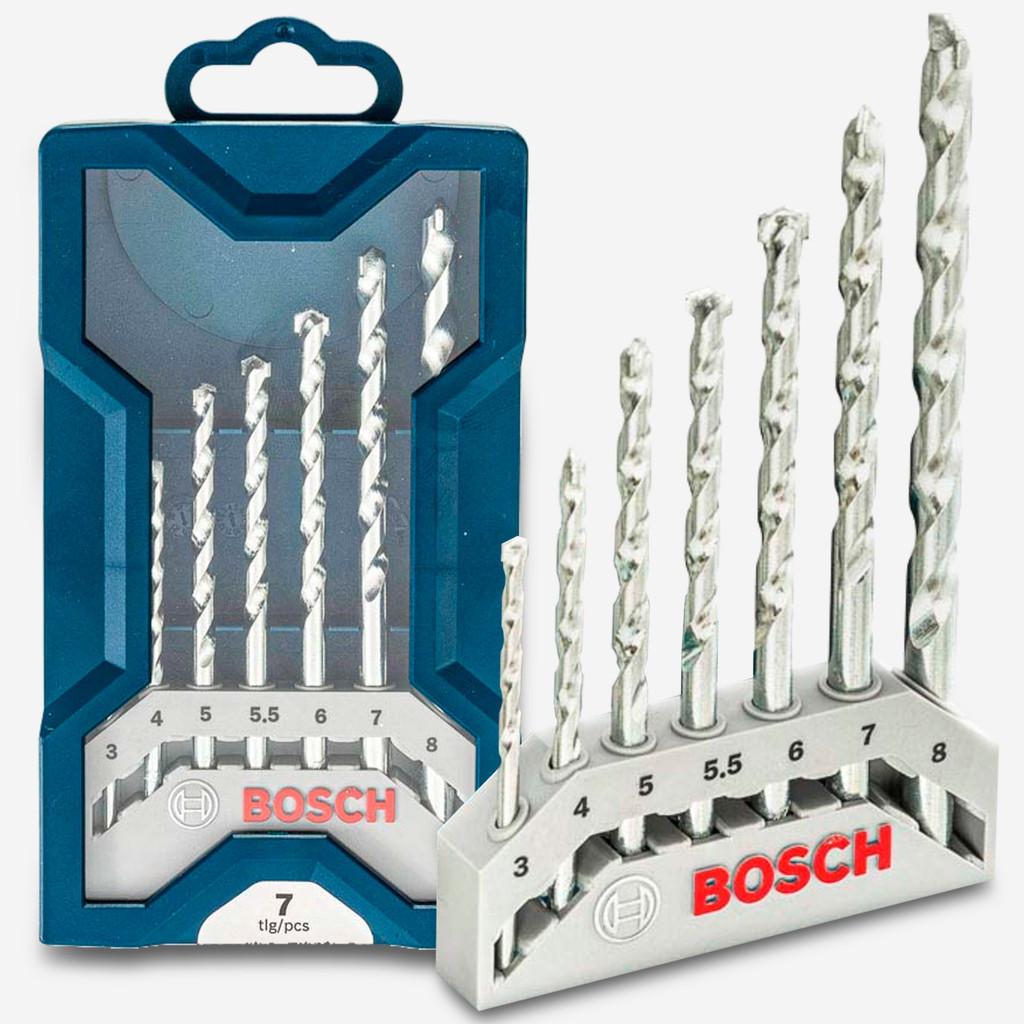 Kit Mini X-line Com 7 Brocas Bosch P/ Concreto E Pedra Bosch - Home & Living