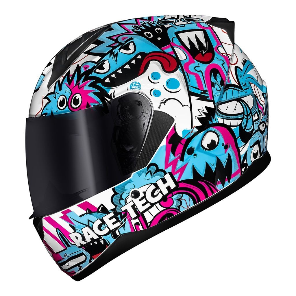 Capacete Race Tech Sector Monsters Azul em Oferta na Shopee
