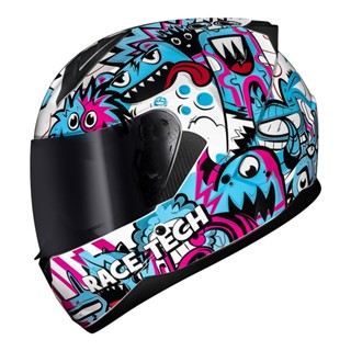 Capacete Race Tech Sector Monsters Azul em Oferta na Shopee