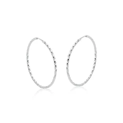 Brinco argola redonda fio torcido 25mm prata 925