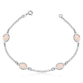 Pulseira Feminina de Prata 925 Gota Rosa Claro em Oferta na Shopee