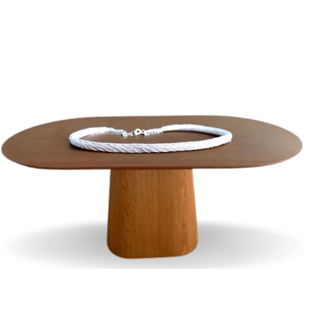 Mesa De Jantar Cone Retangular Arredondada 198x122cm Freijó em Oferta na Shopee