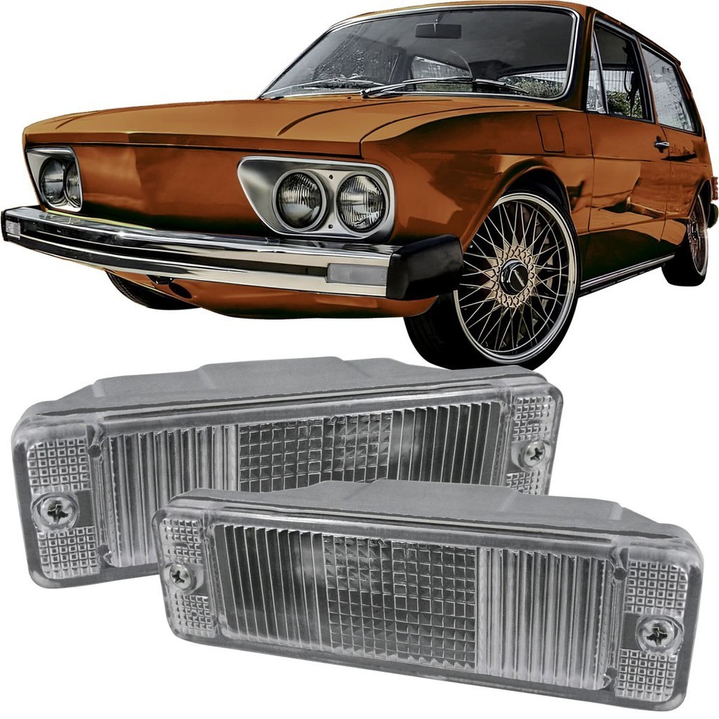 Par Lanterna Pisca Cristal Dianteiro Vw Brasília 1978 em diante