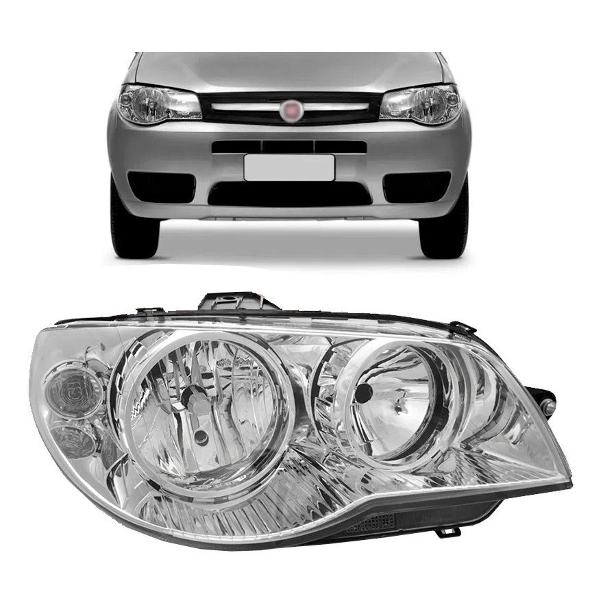 FAROL DIANTEIRO PALIO 2004 A 2016 CROMADO LADO ESQUERDO OU DIREITO em Oferta na Shopee