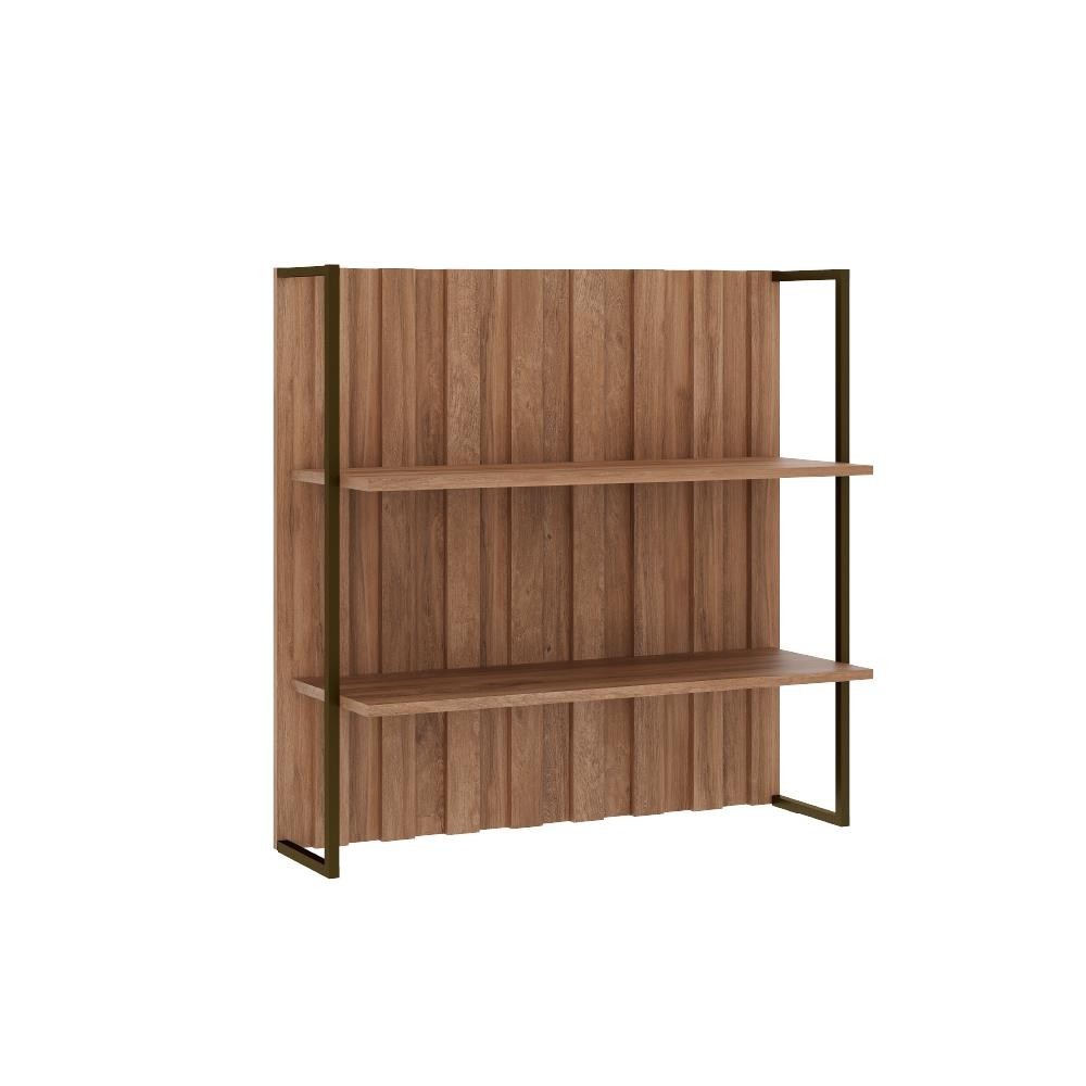 Aéreo Ripado Nogal com Prateleiras e Tubo Ouro Velho Carraro em Oferta na Shopee