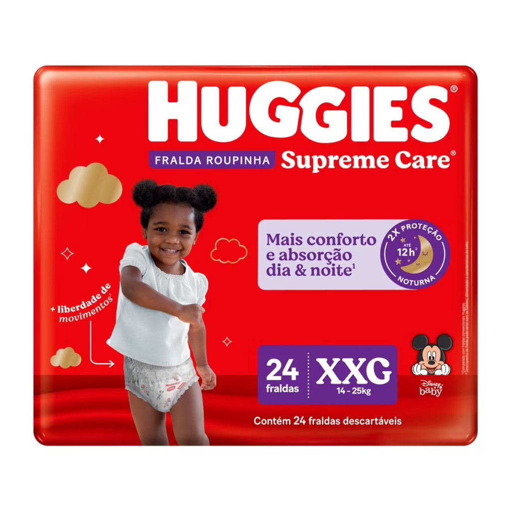 Fralda Roupinha Tamanho XXG Huggies Supreme Care 24 Unidades Huggies