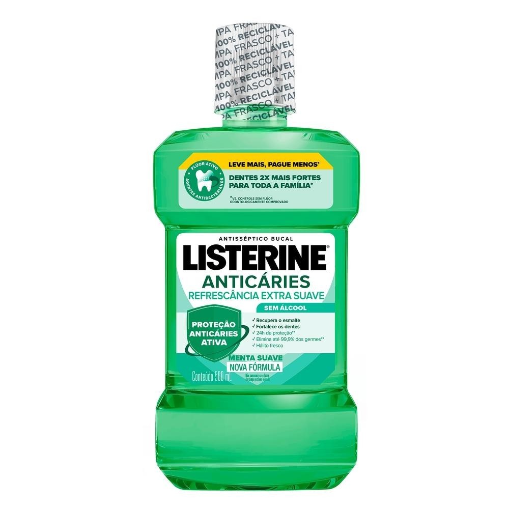 Enxaguante Bucal Listerine Anticáries Zero 500ml em Oferta na Shopee
