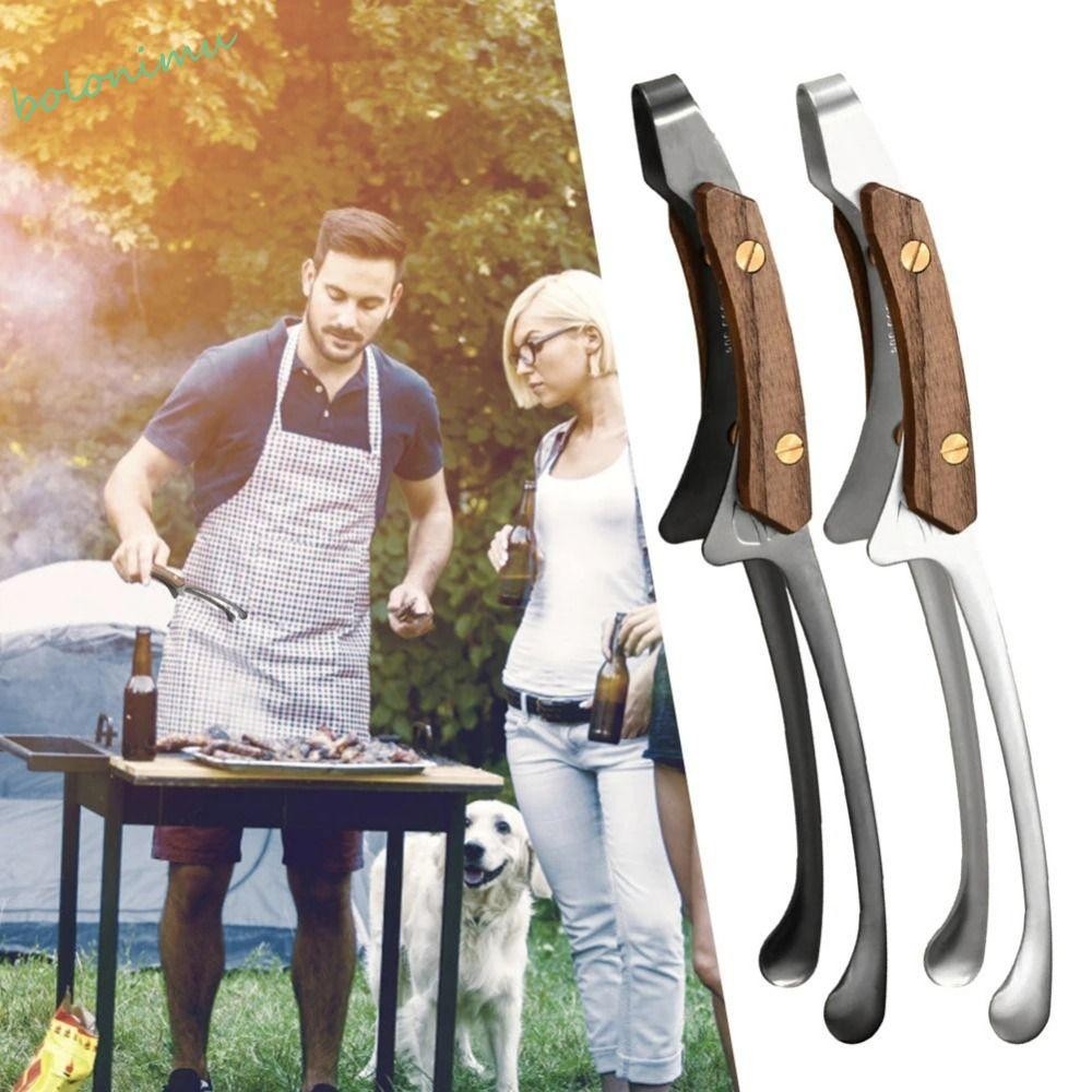 Pinça Para Churrasco BOLONIMU Grill Tong , 304 Clip Bife Resistente Ao Calor Em Aço Inoxidável , Antiderrapante E Fácil De Limpar Picnic