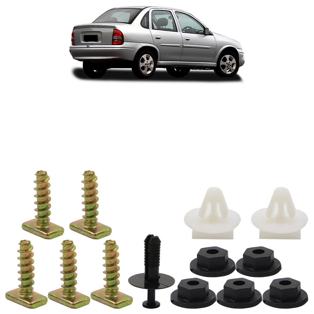Kit Grampo Presilha Moldura Corsa Sedan 2002 2003 2004 2005 2006 2007 2008 2009 2010 A 2012 Paralama Traseiro 13 Peças - Spare Parts and Accessories for Vehicles