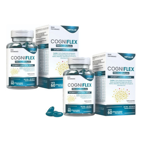 Kit 2x Cogniflex 60 cápsulas - Metalab - P/ Memória Concentração e Foco