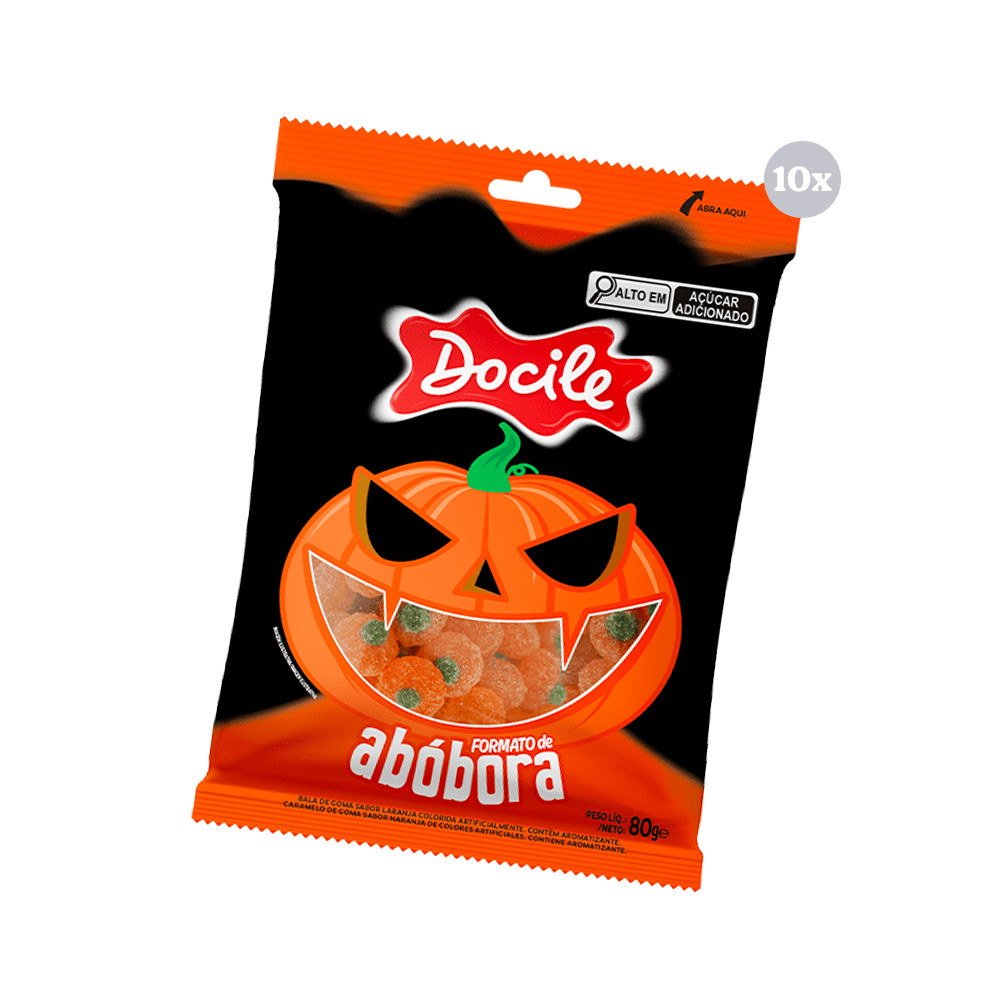 Kit com 10 Pct Docigoma Abóbora 80g Docile em Oferta na Shopee