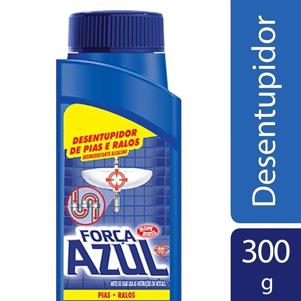 Desentupidor de Pias e Ralos Força Azul Bombril 300 g em Oferta na Shopee