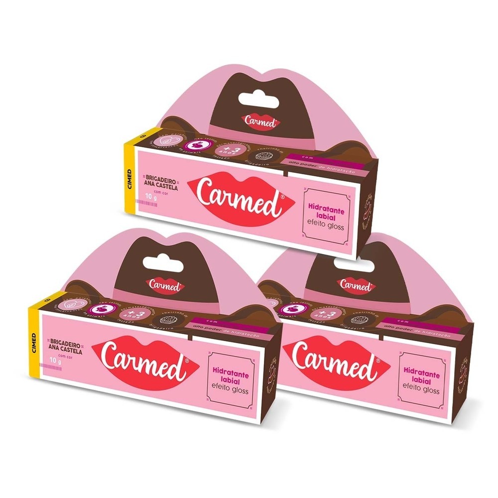 Kit 3 und Carmed Brigadeiro Boiadeira Hidratante Labial 10gr em Oferta na Shopee