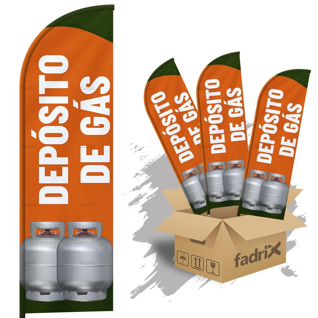 Wind Banner Dupla Face 3mt Deposito de Gas Kit C/ 3unds