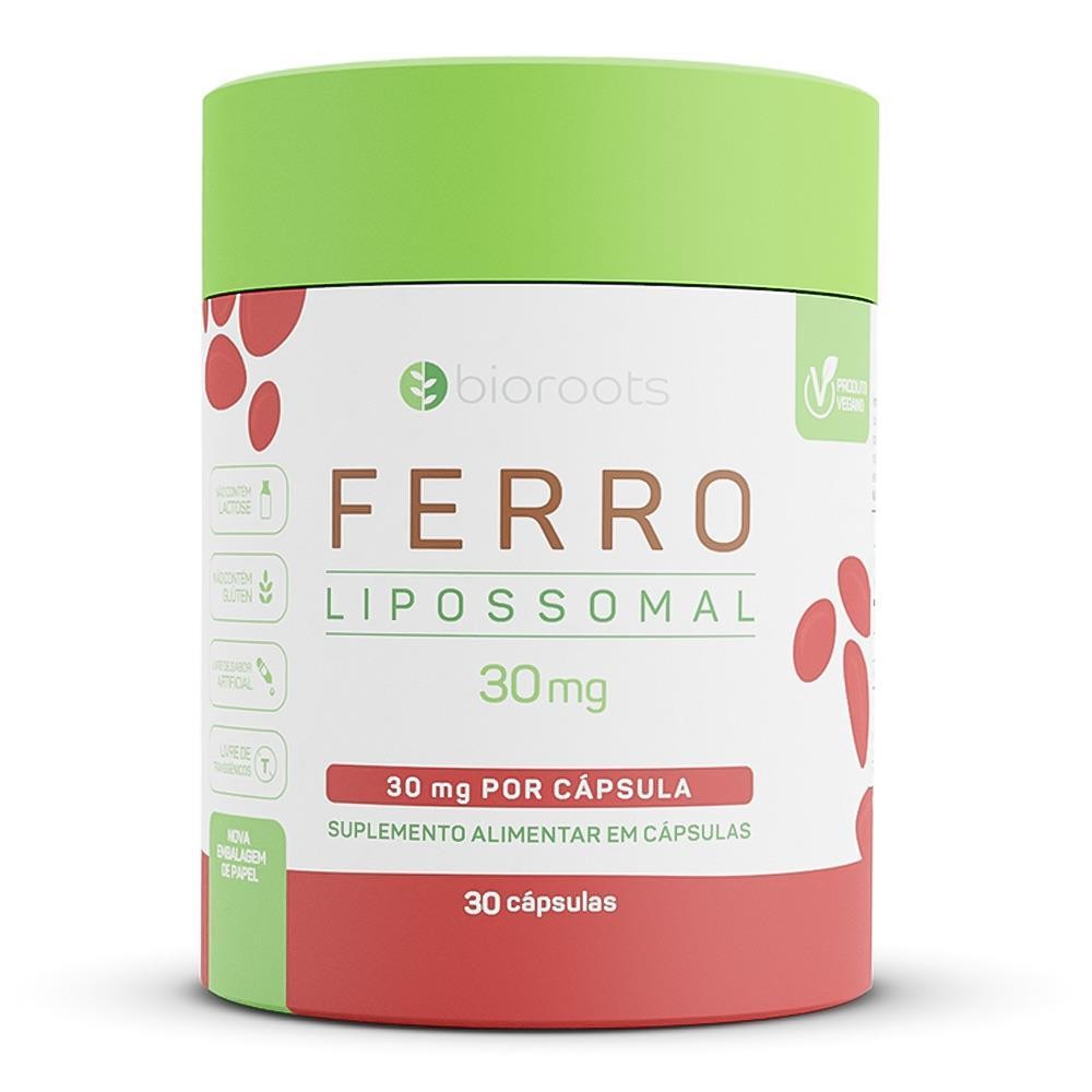 BIOROOTS FERRO LIPOSSOMAL 30MG COM 30 CÁPSULAS em Oferta na Shopee