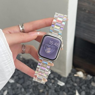 Pulseira Acrílica Transparente Para Relógio A-pple Ultra Band 49mm 38mm 40mm 41mm 42mm 44mm 45mm Laser Mulher iWatch Série 9 8 7 SE 6 5 4 3 em Oferta na Shopee