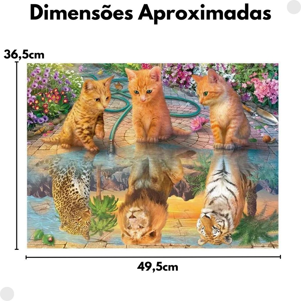 Detalhes do Quebra-Cabeça 500 Adoráveis Felinos 04568 - Grow