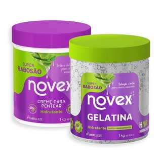 Kit Novex Super Babosão Gelatina 1KG + Creme Para Pentear 1KG em Oferta na Shopee