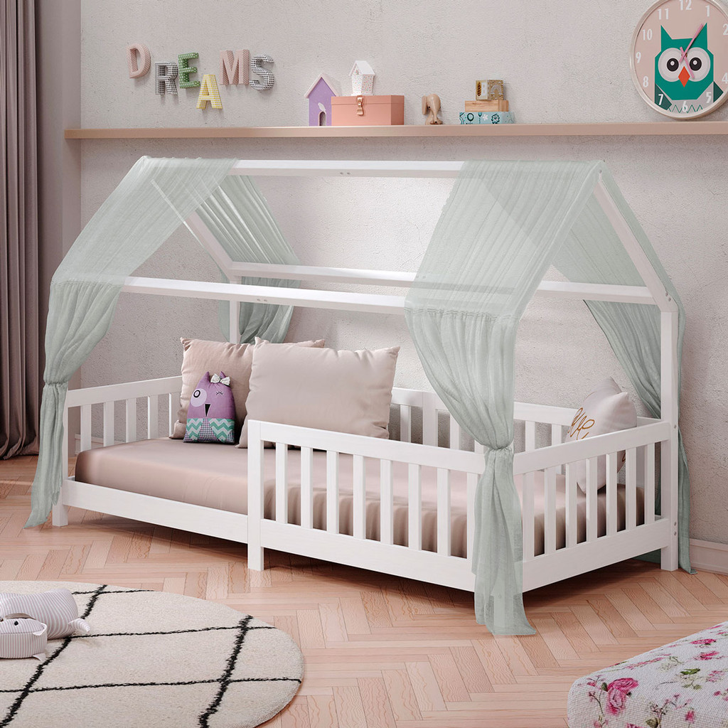 Cama Infantil Montessoriana Casa Madeira com Estrado Nina em Oferta na Shopee
