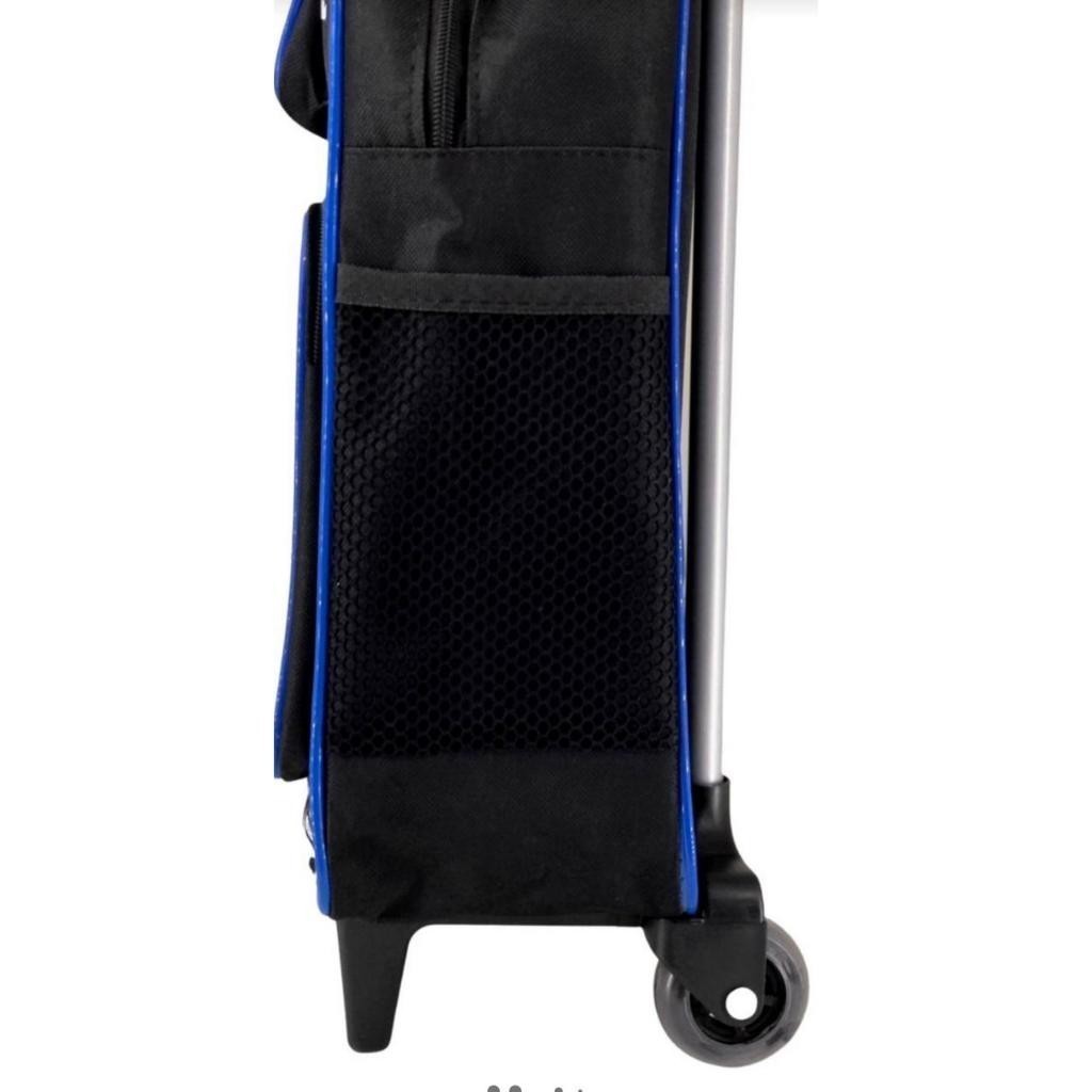 KIT Mochila Escolar Rodinhas Azul Grande Lancheira e Estojo Patrulha Canina Infantil Para Meninos