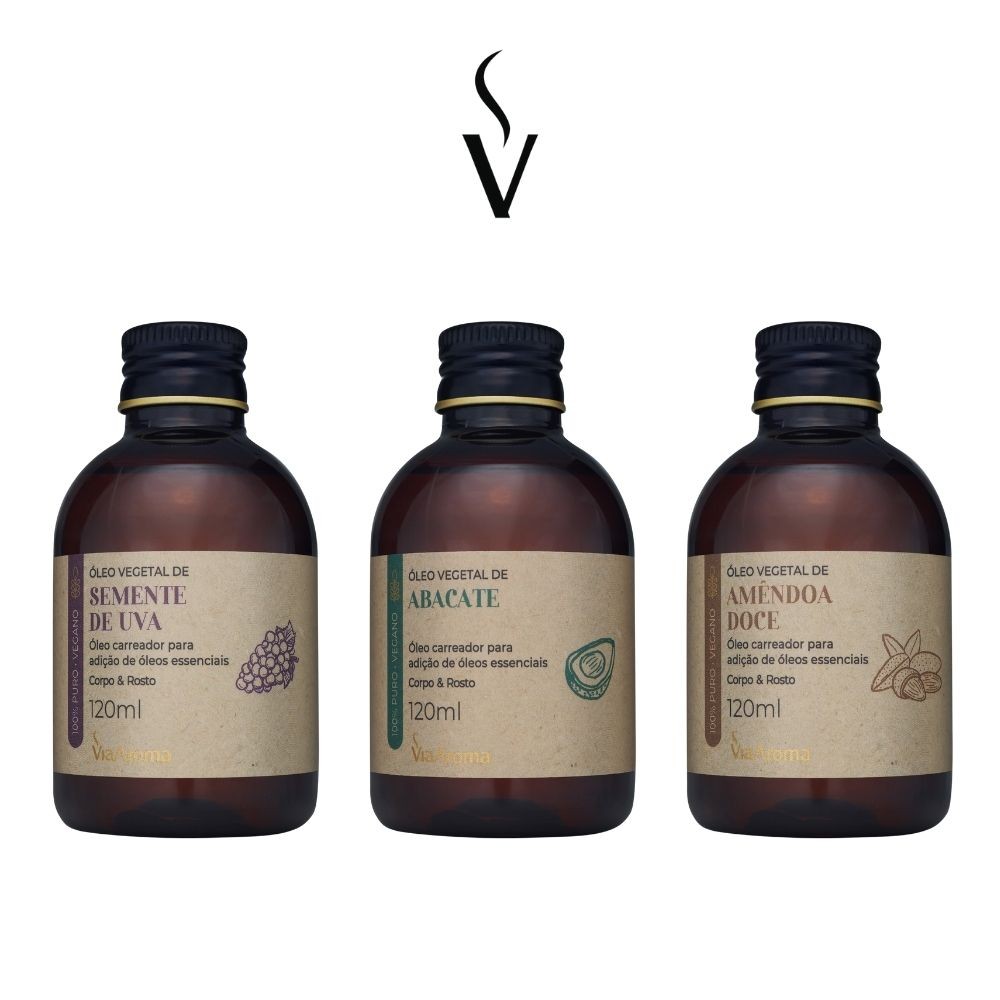 Óleo Vegetal Via Aroma 120ml  - Puro para Cabelo Rosto Corpo em Oferta na Shopee